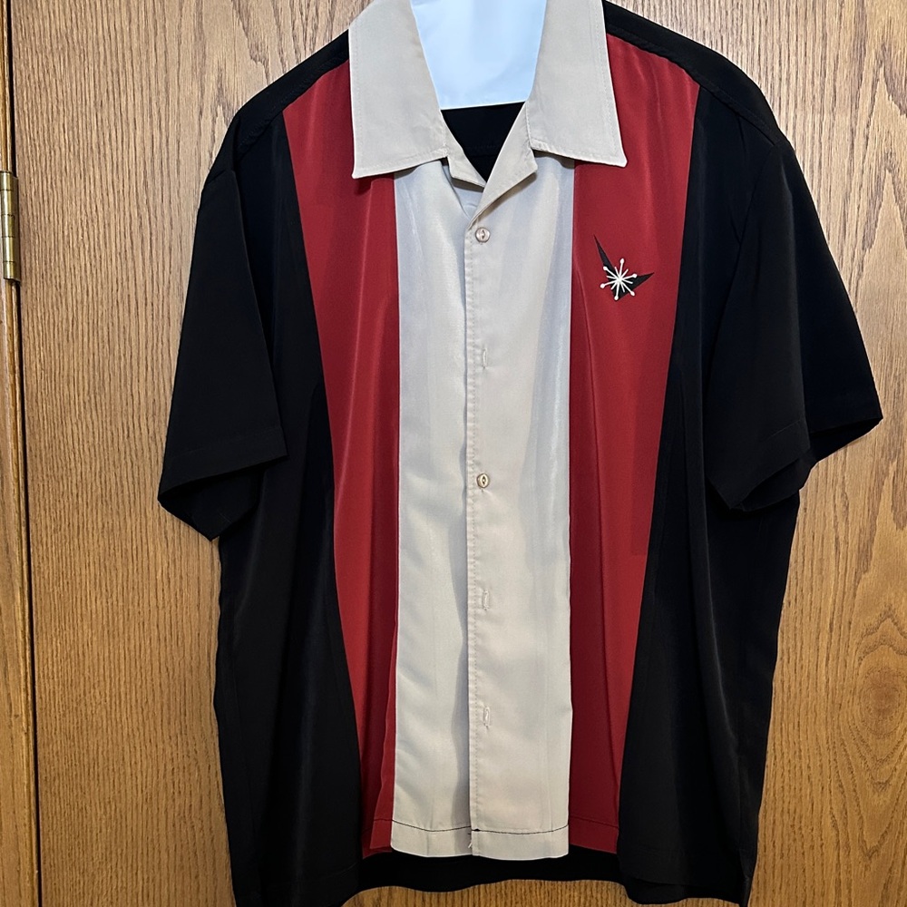 Stylish Black and Red Casual Button Down Shirt